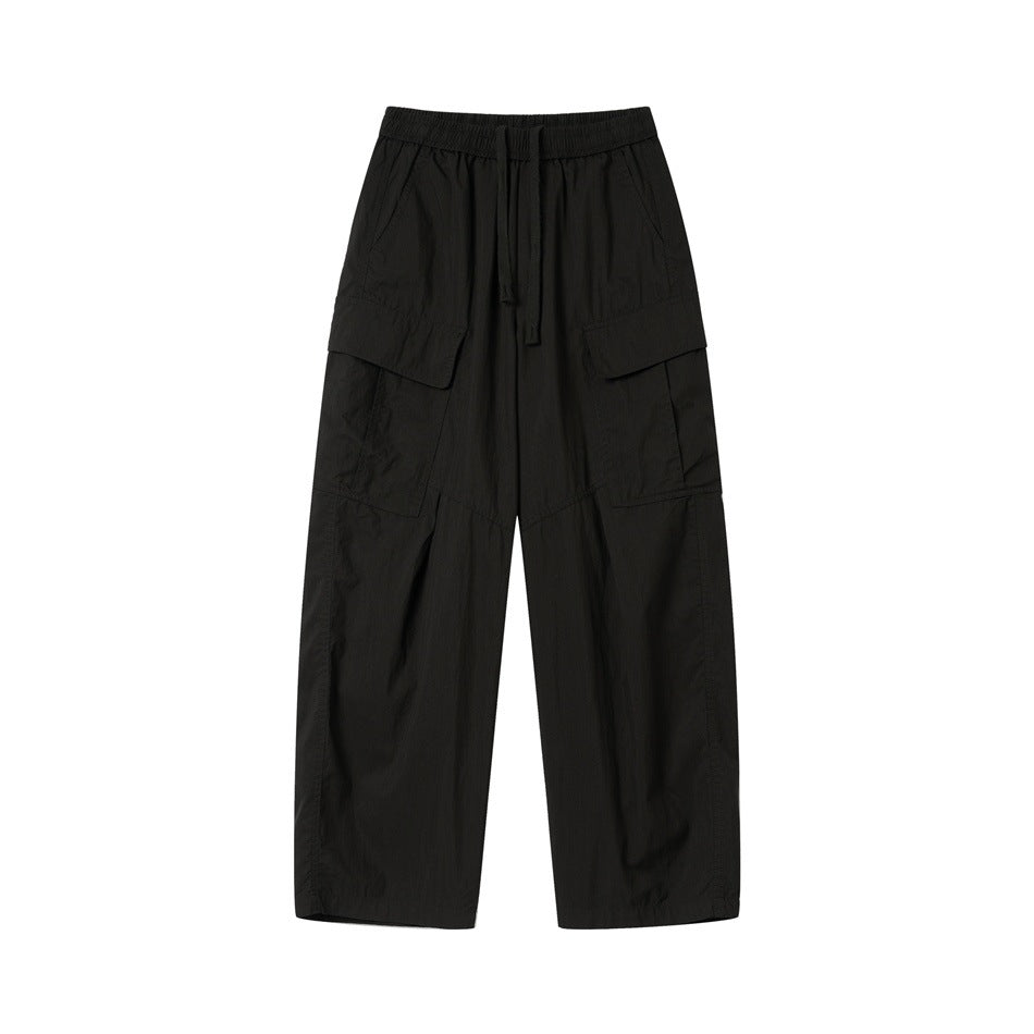 Women's Wide Cargo Culotte with Elasticated Drawstring Waist and Flap Pockets
