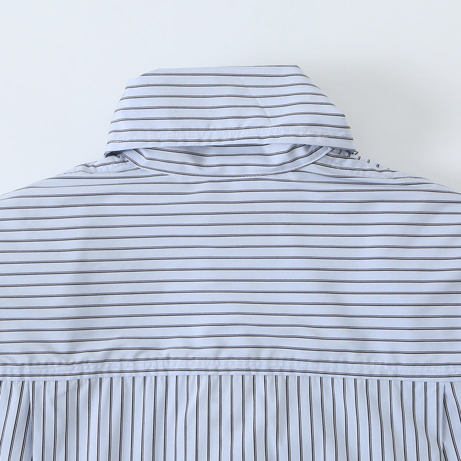 Ladies blouse with tie and concealed button placket EVA-US
