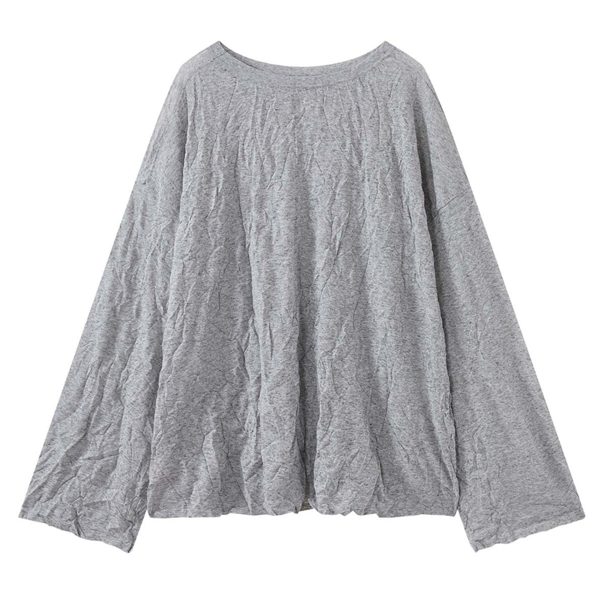 Women's Crinkled Oversize Blouse made of Linen Blend with Textured Pleated Look EVA-US