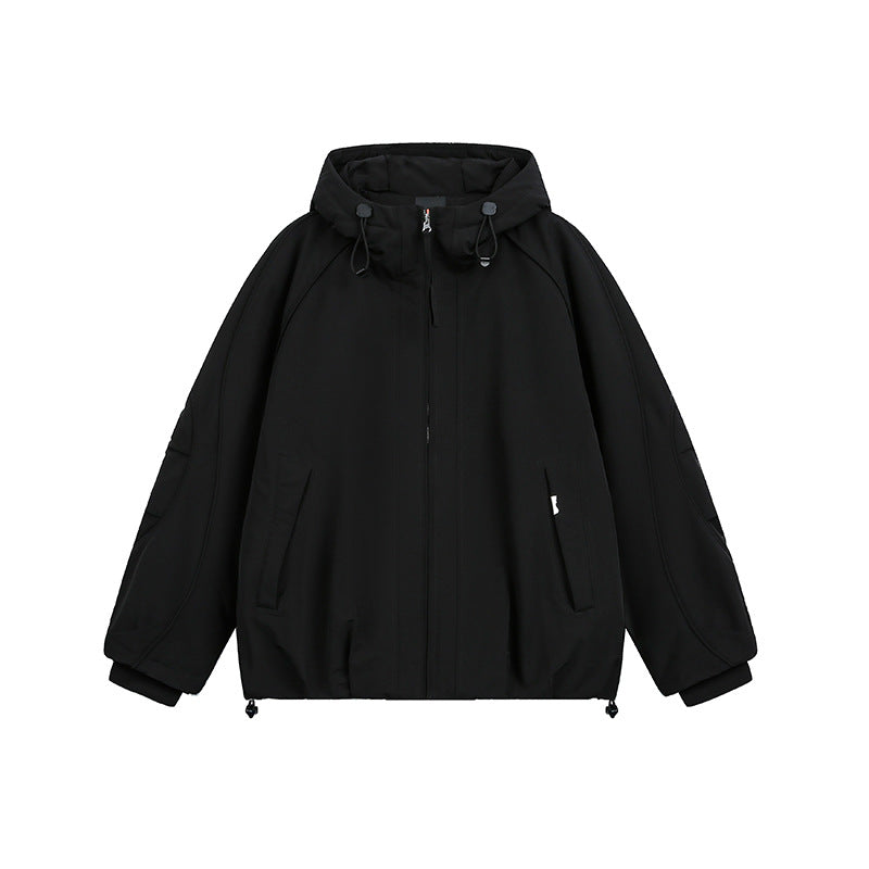 Women's oversized padded hooded jacket with raglan sleeves and drawstring EVA-US