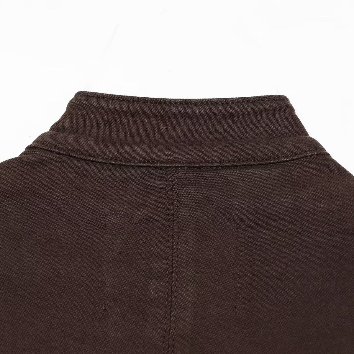 Women's Short Military Jacket in Double-Breasted Style with Stand-Up Collar and Epaulettes EVA-US