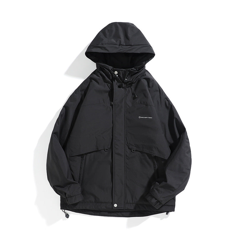 Unisex Wide cut weatherproof parka with hood, drawstring and patch pockets EVA-US