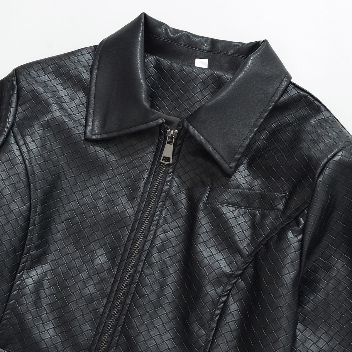 Women’s jacket made of embossed faux leather with zipper and shirt collar EVA-US