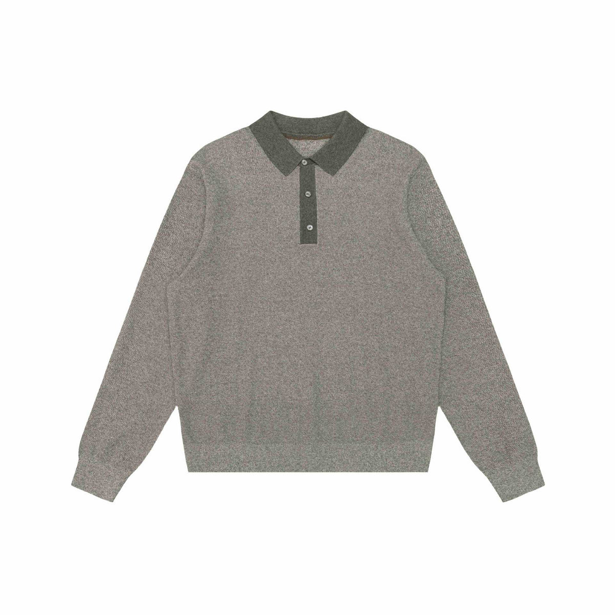 Unisex Structured Polo Collar Knitted Sweater with Half Button Placket EVA-US