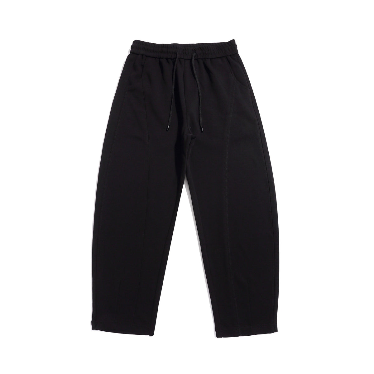 Women's Cropped Jogger Pants with Decorative Seams, High Elastic Waistband and Side Pockets