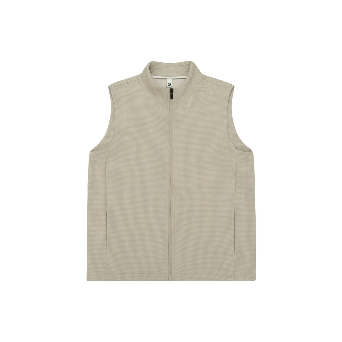 Women Sleeveless Knit Vest with Stand-Up Collar and Full-Length Zipper EVA-US