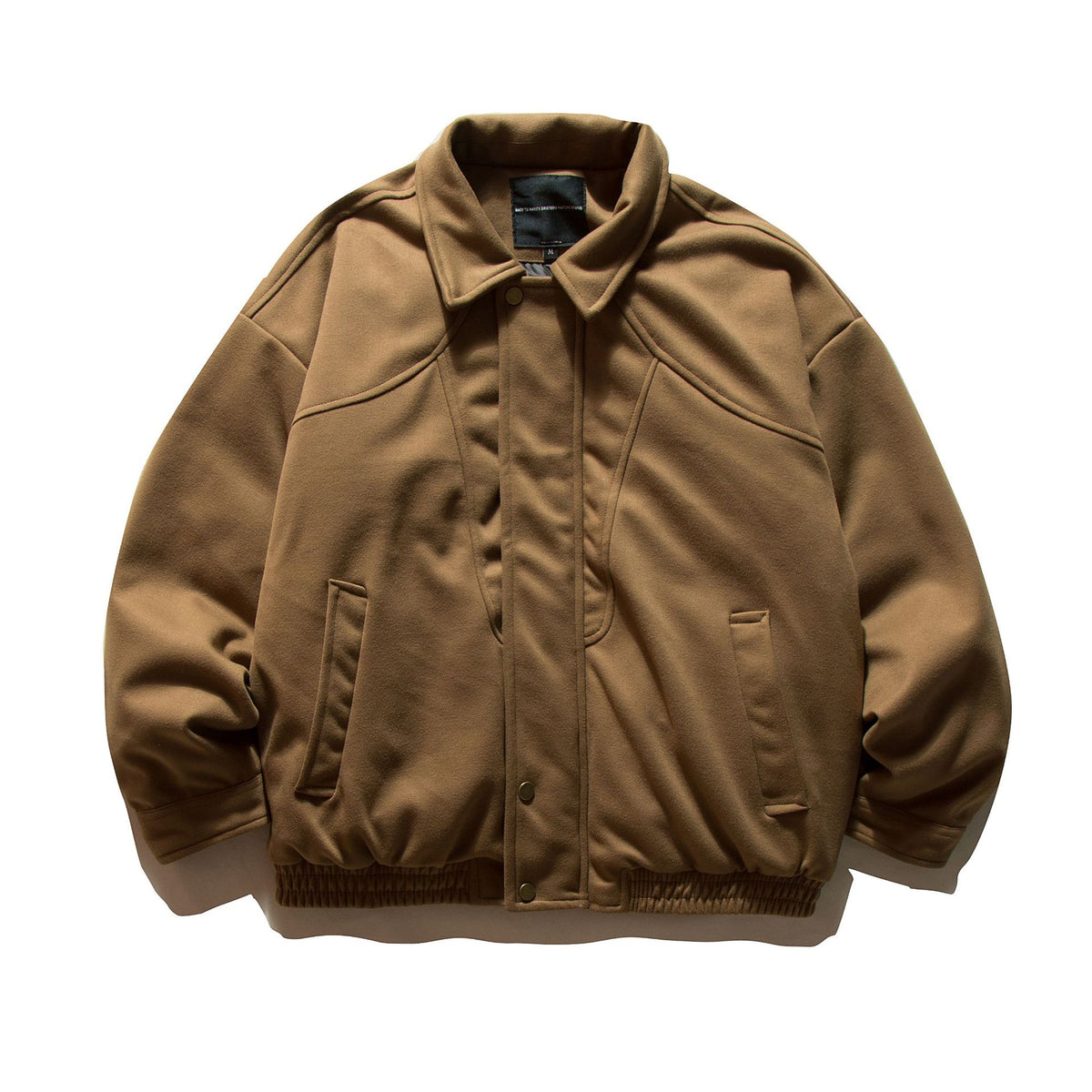 Men's Padded Bomber Jacket in Oversized Style with Shirt Collar and Elastic Hem EVA-US