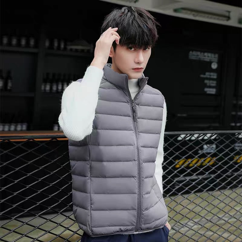 Men's lightweight quilted thermal vest with stand-up collar EVA-US