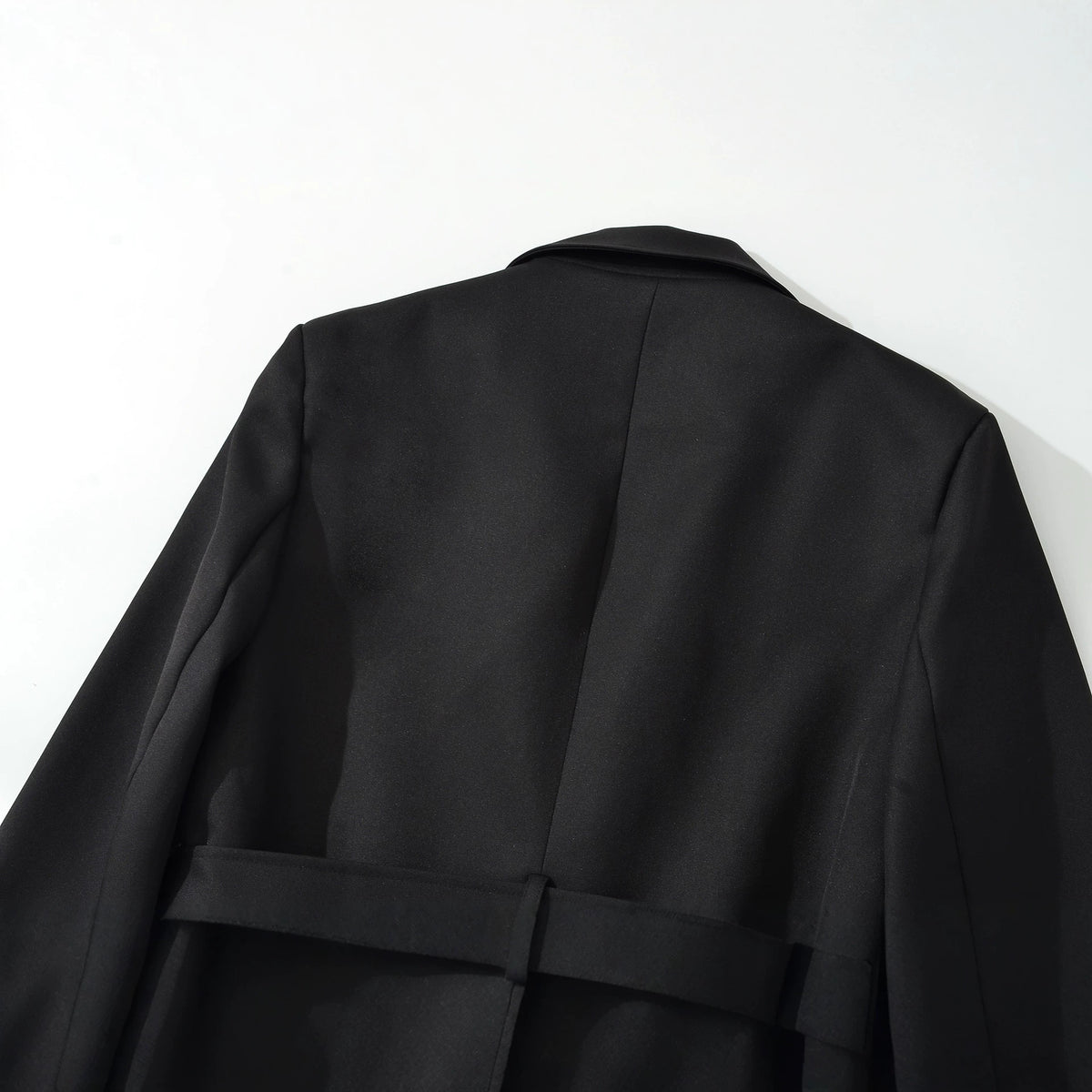 Women's Short Blazer with Waist Belt and Lapel Collar EVA-US