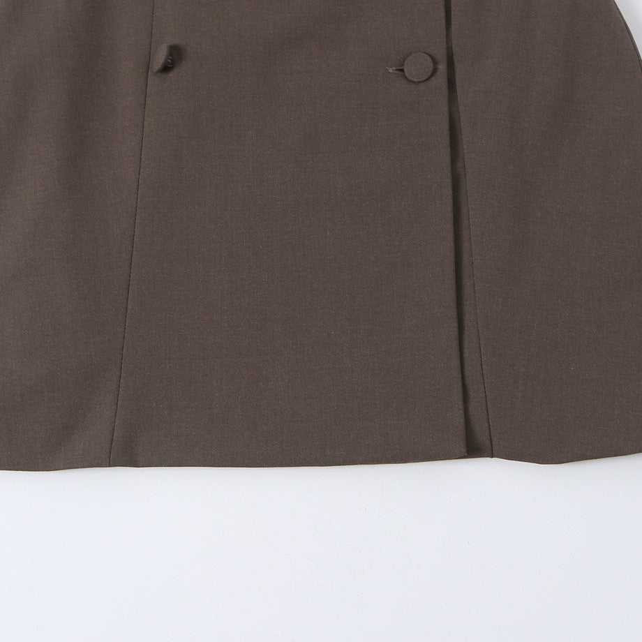 Women's tailored sleeveless double-breasted blazer dress with shawl collar EVA-US
