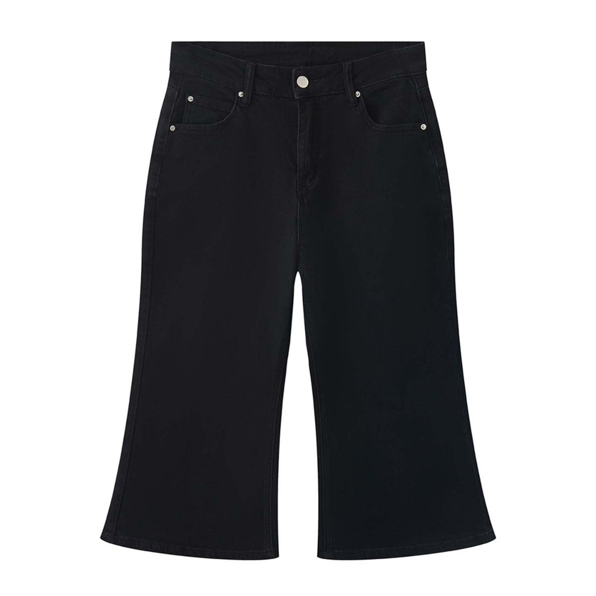 Women's High-Waisted Denim Culotte in Bermuda Style with Wide Leg EVA-US