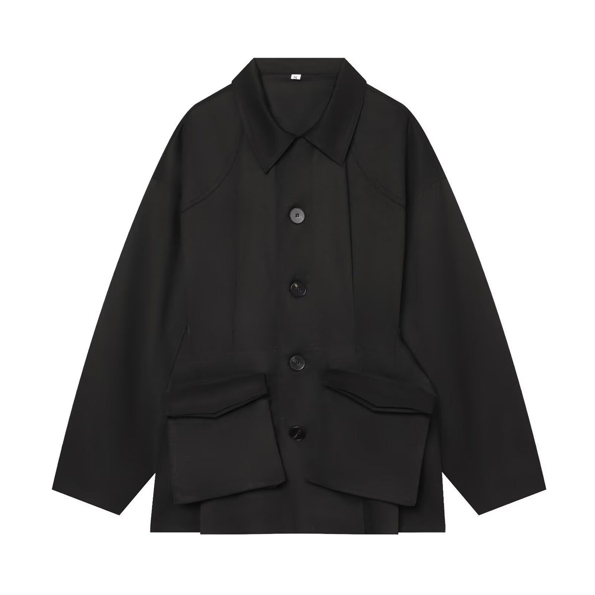 Women's short jacket in utility style with a loose fit and large flap pockets EVA-US
