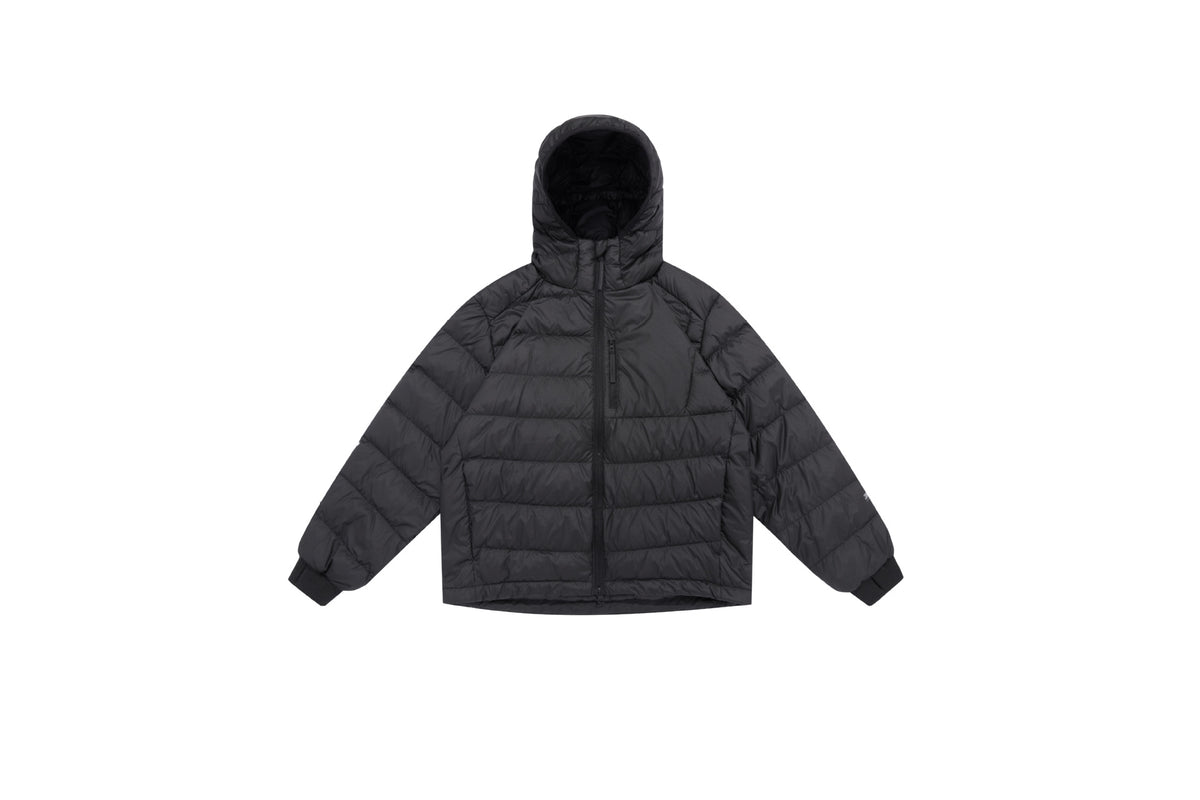 Men's lightly padded hooded jacket in boxy cut with technical inserts EVA-US