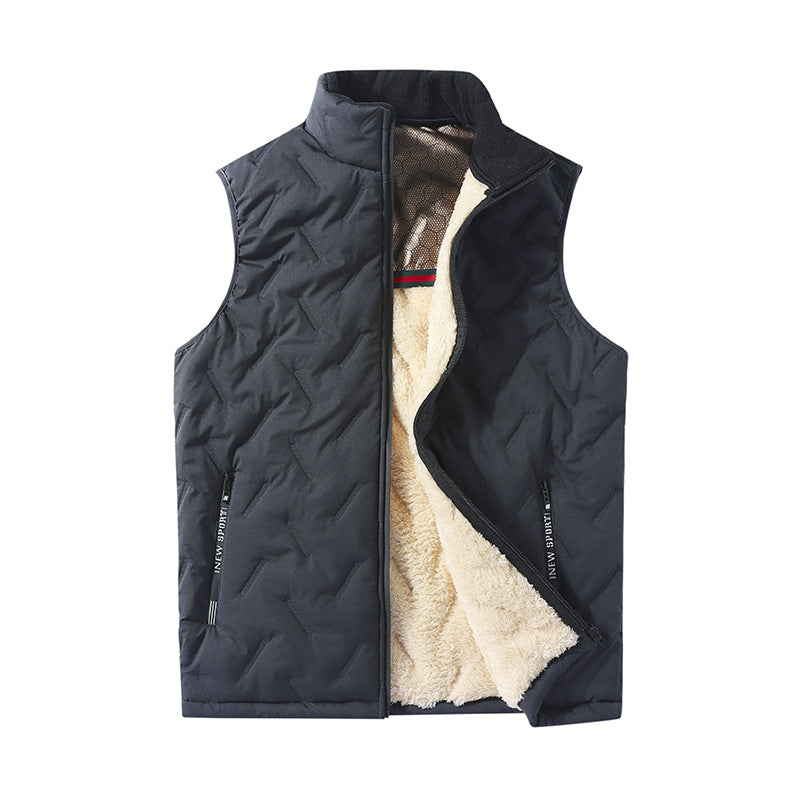 Men's quilted insulation vest with Sherpa lining, wind-resistant outer layer and zippered pockets EVA-US