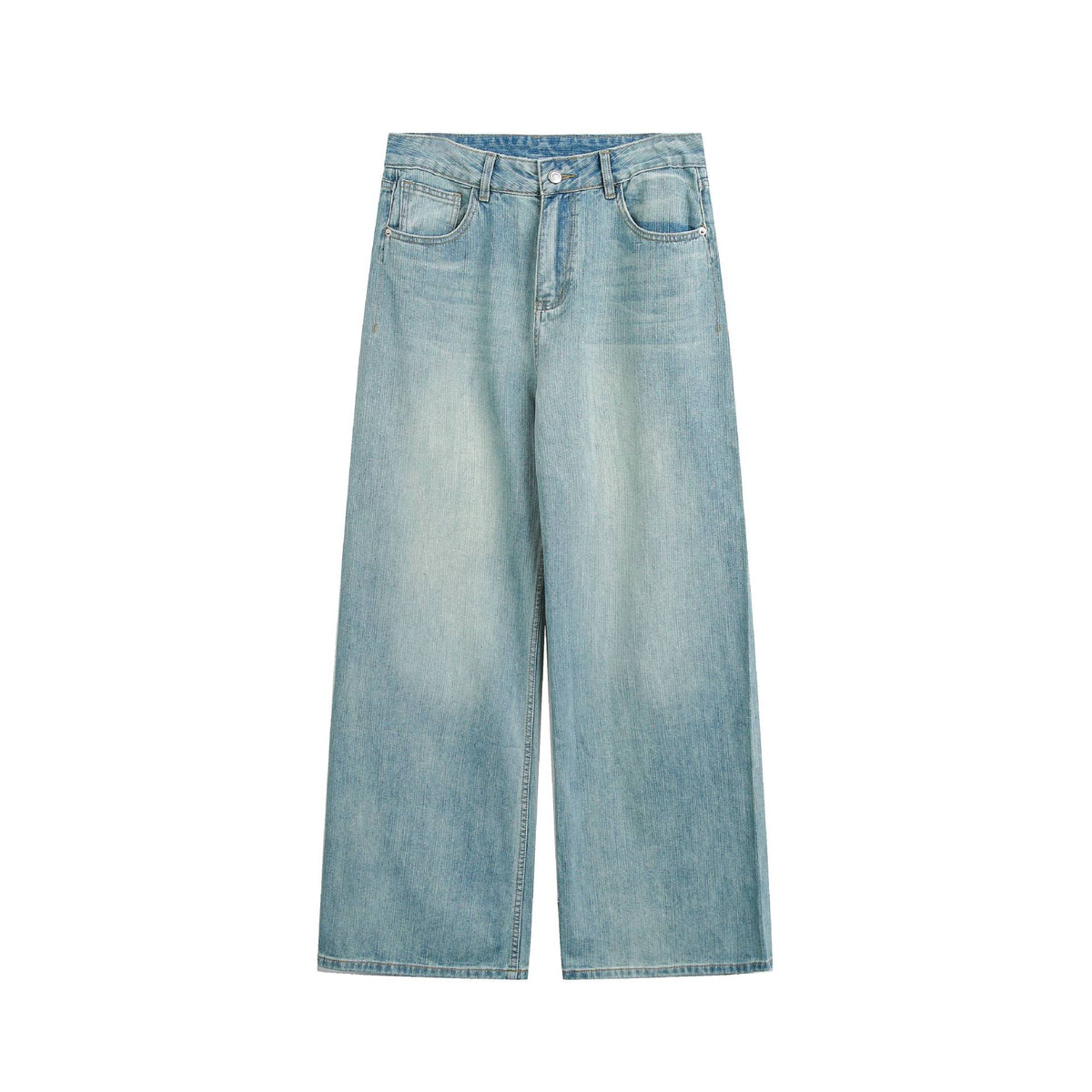 Women's high-waisted cropped jeans with wide leg, five-pocket, and vintage wash EVA-US