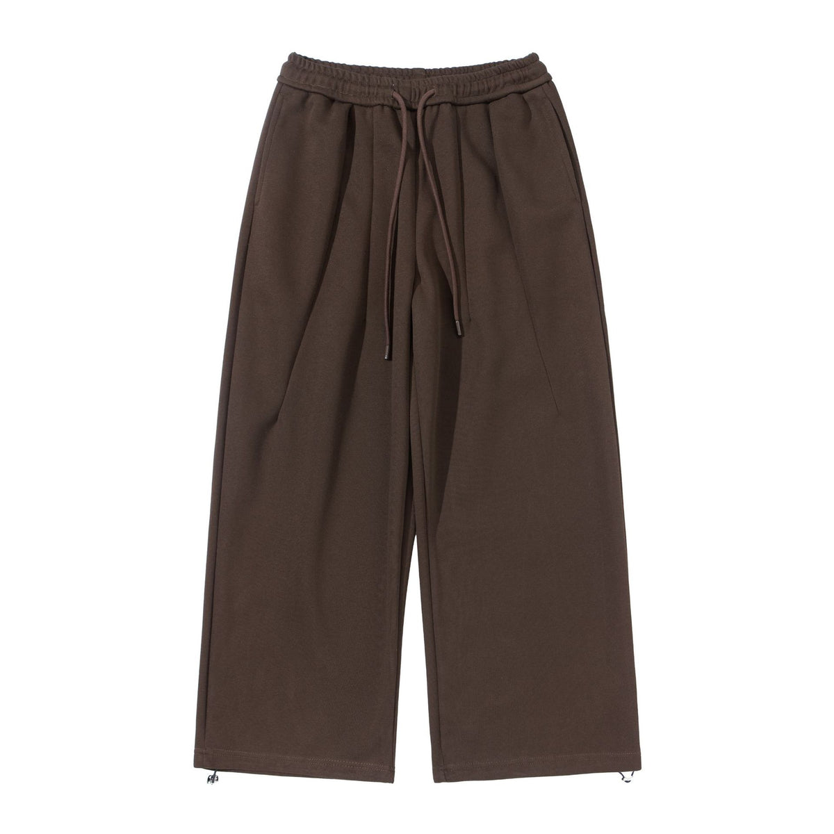 Unisex Wide Cropped Jogging Pants with Drawstring Waist, Side Pockets and Adjustable Hem