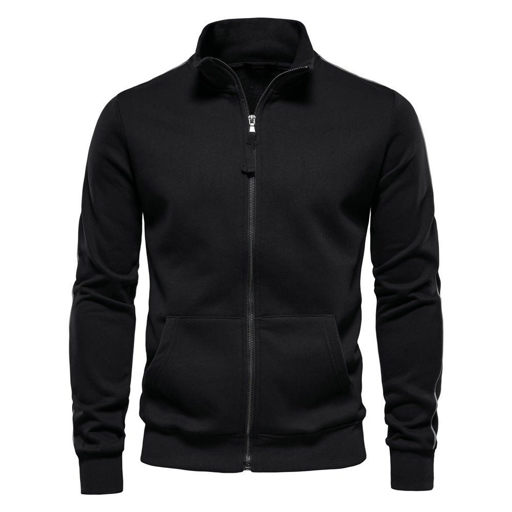 Men's sweat jacket with high collar and full zip EVA-US