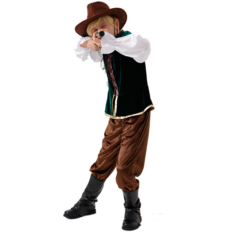 Boys Wild West Costume with Hat and Pistol EVA-US