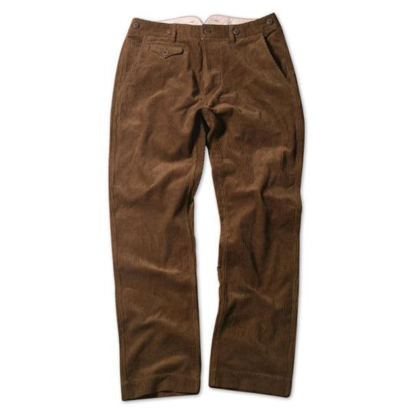Men's corduroy pants with high waist, wide cord and buttoned flap pocket EVA-US