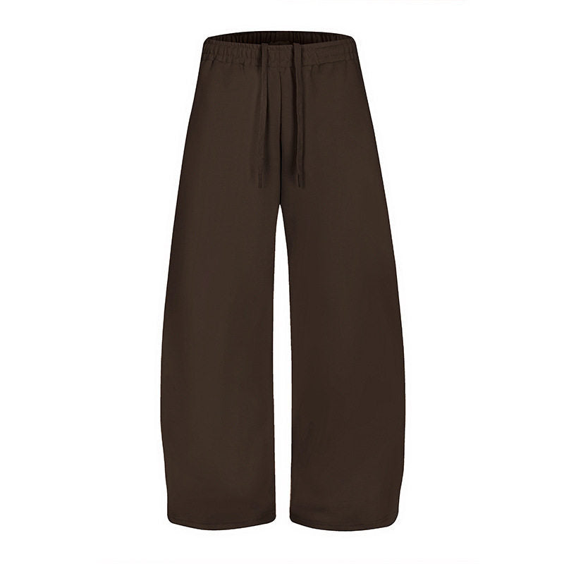 Women's Loose High-Waist Loungewear Pants with Drawstring and Wide Leg EVA-US