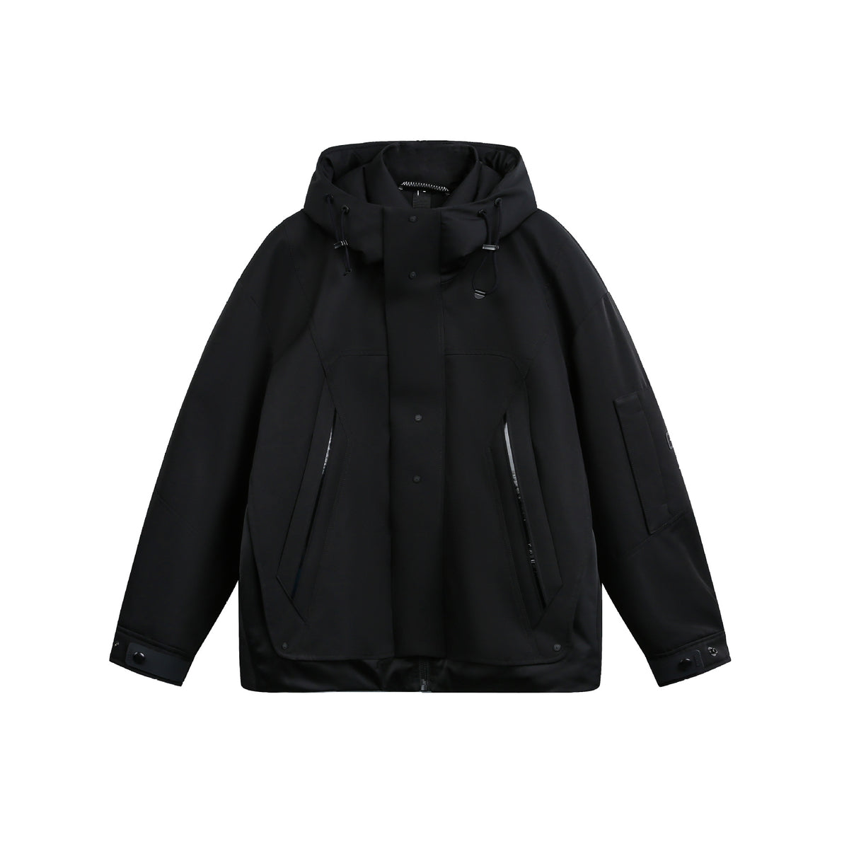 Unisex Technical Padded Winter Parka with High Hood and Multiple Zipper Pockets EVA-US