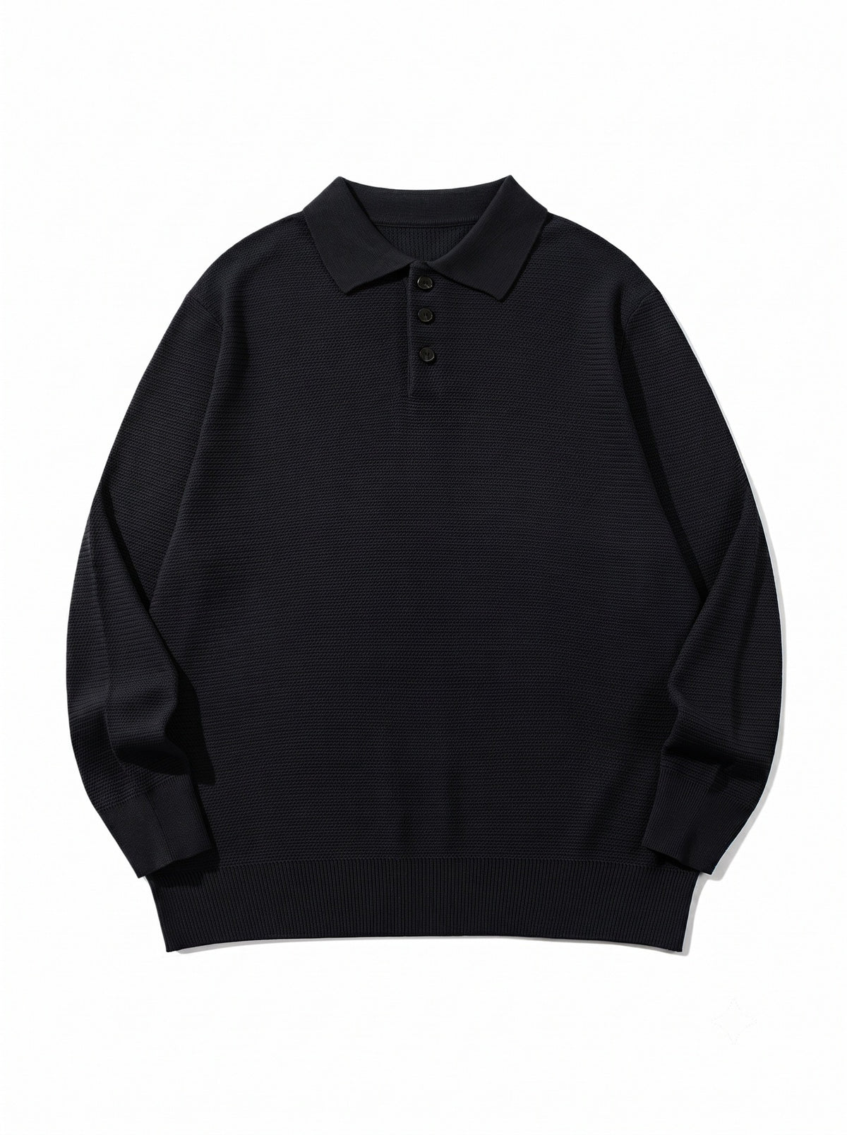 Unisex Waffle Knit Polo in Relaxed Fit with Triple Button Placket and Ribbed Hem EVA-US
