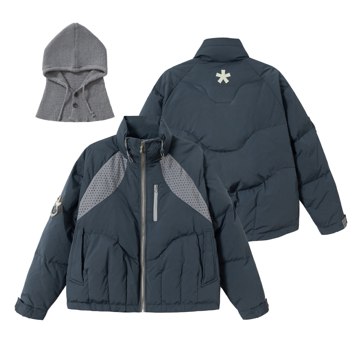 Men's short padded winter jacket with a high stand-up collar EVA-US