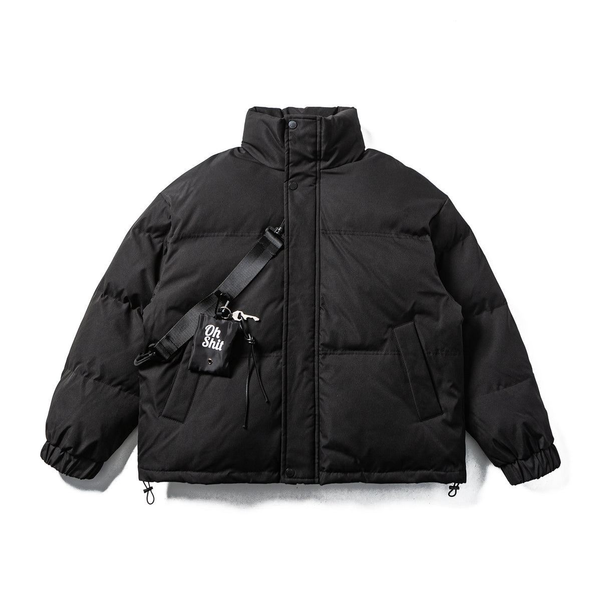 Unisex Boxy-padded Puffer jacket with high standing collar, adjustable hem and utility belt EVA-US