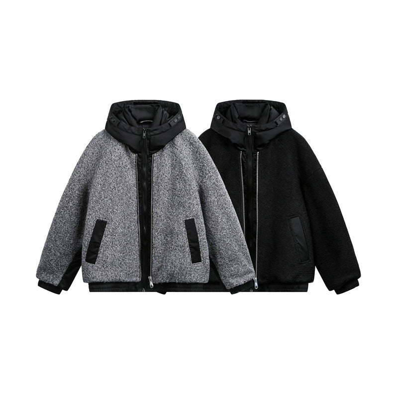 Unisex Oversized Teddy-Fleece Winter Jacket with Removable Hood EVA-US