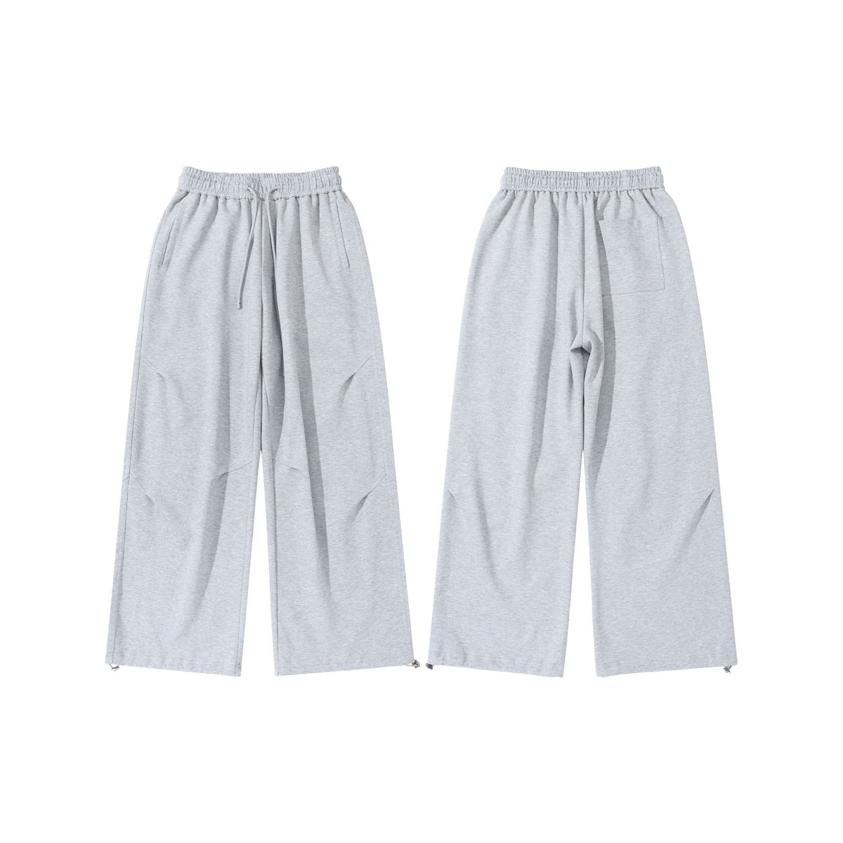 Unisex Wide French-Terry Sweatpants with elastic drawstring waistband, side pockets, and adjustable hem