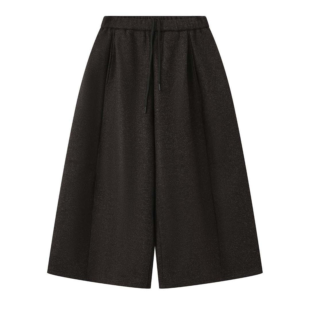 Women's High-waisted Soft Swing Midi Skirt made of Wool Mix EVA-US