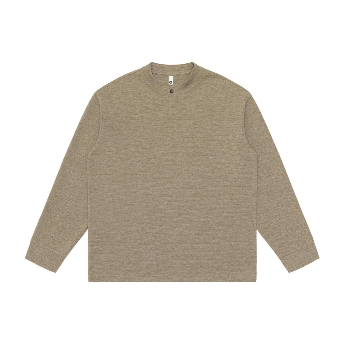Unisex Structured Henley Sweater with Short Button Collar and Oversized Fit EVA-US