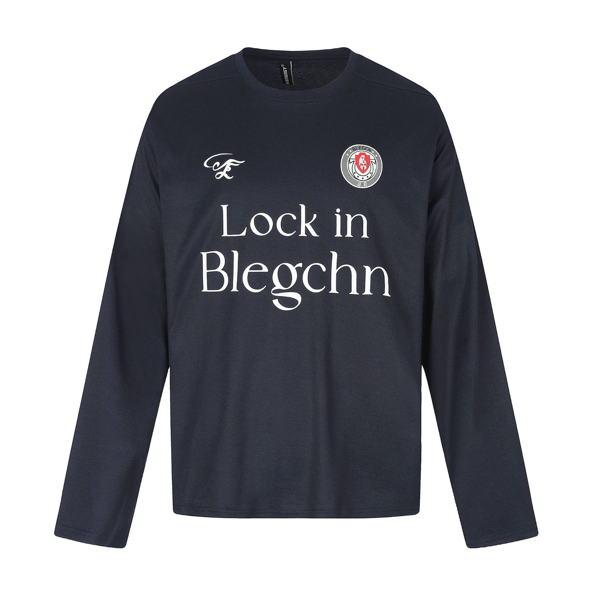 Unisex Crew Neck Sweatshirt with large typographic print and embroidered emblem EVA-US
