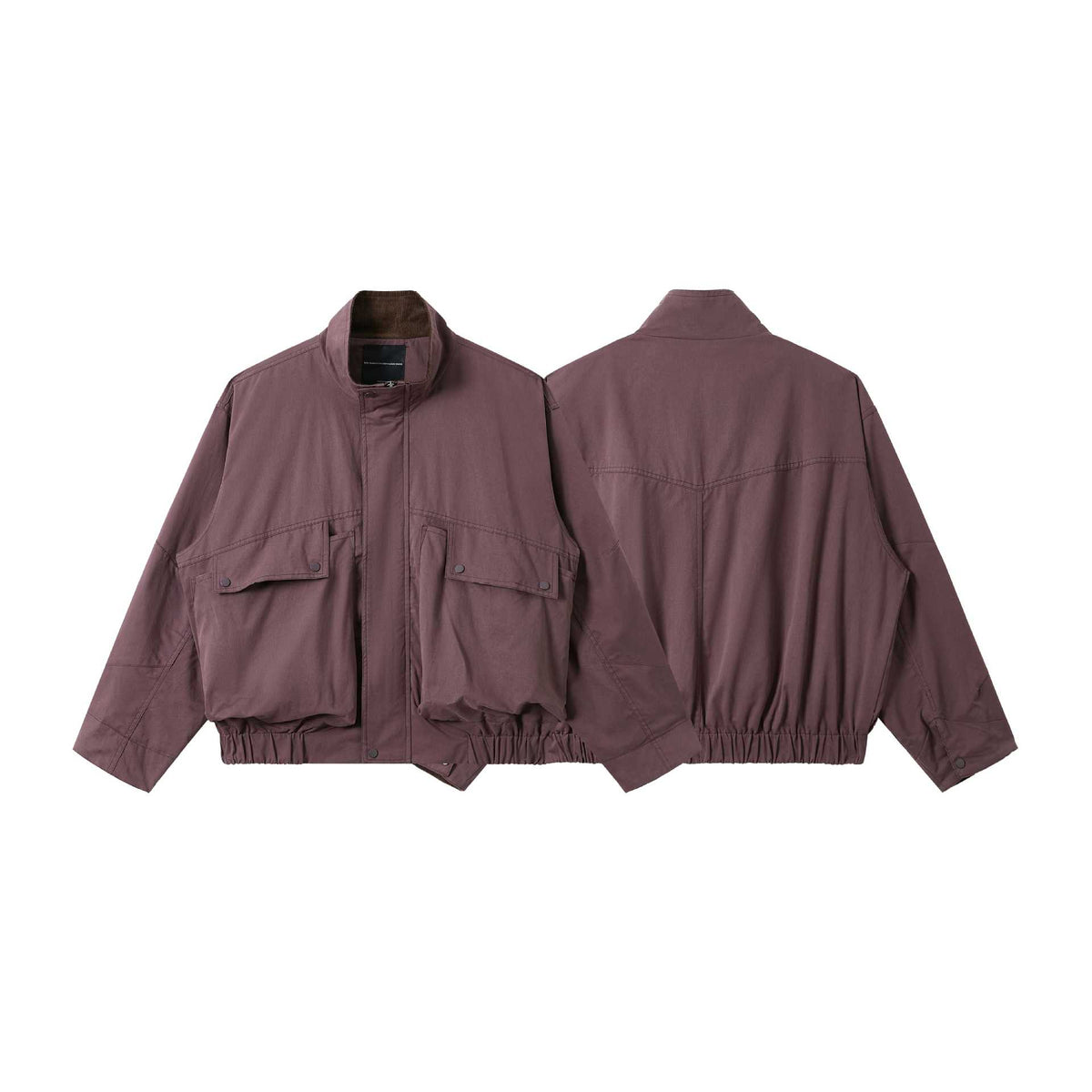 Unisex Short-Cut Utility-Field Blouson with Funnel Collar and Large Flap Pockets EVA-US