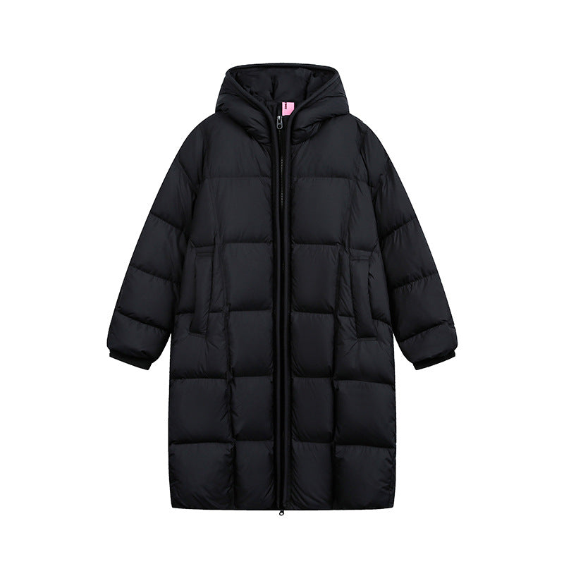 Women's Long Quilted Coat with Hood, Oversize Thermal Insulation EVA-US