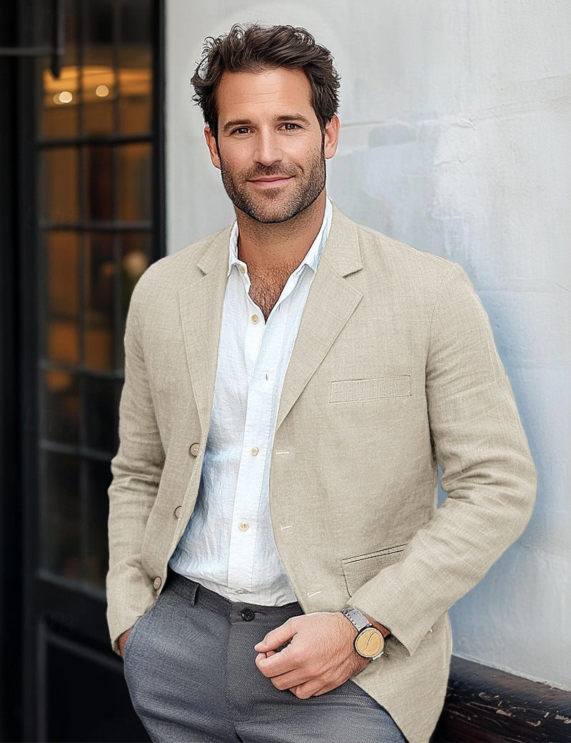 Men's Casual Linen Blazer EVA-US