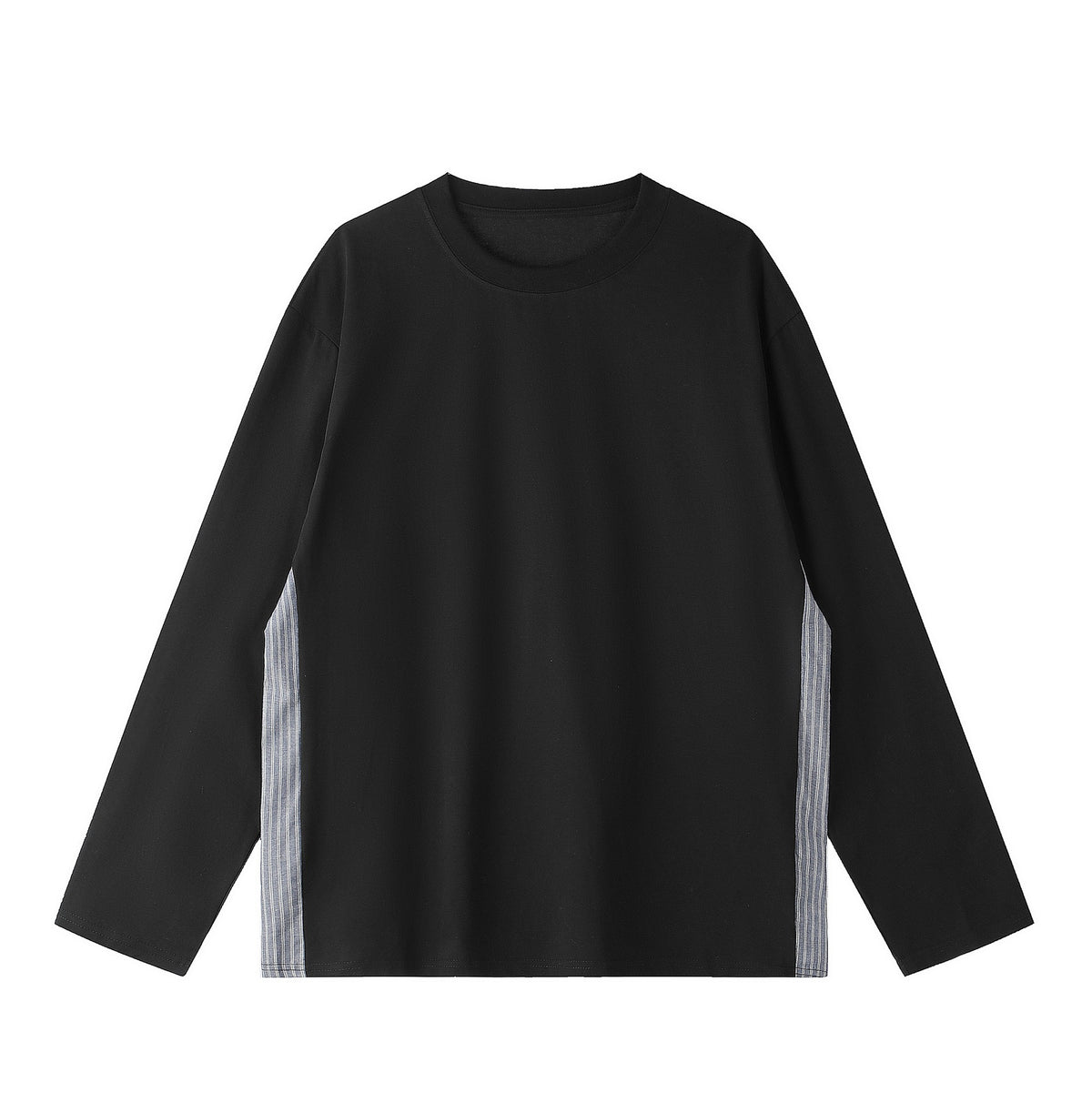 Unisex Oversize Sweatshirt with Side Stripe Panels and Round Neck EVA-US