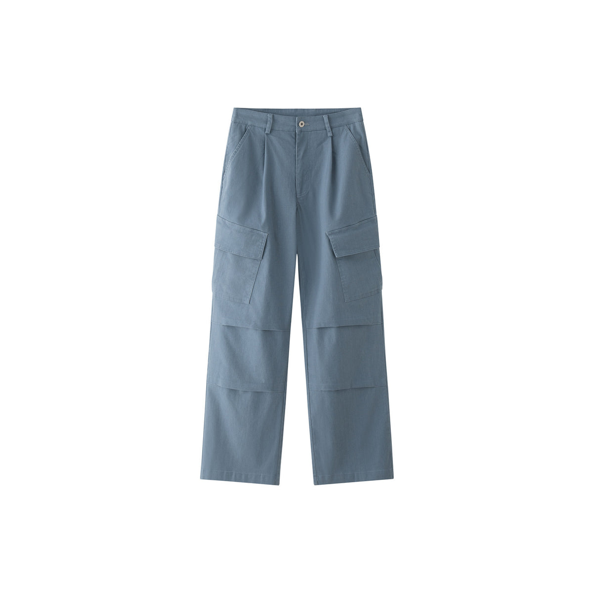 Women's Wide Cargo Palazzo Pants with Pleats and Large Flap Pockets EVA-US