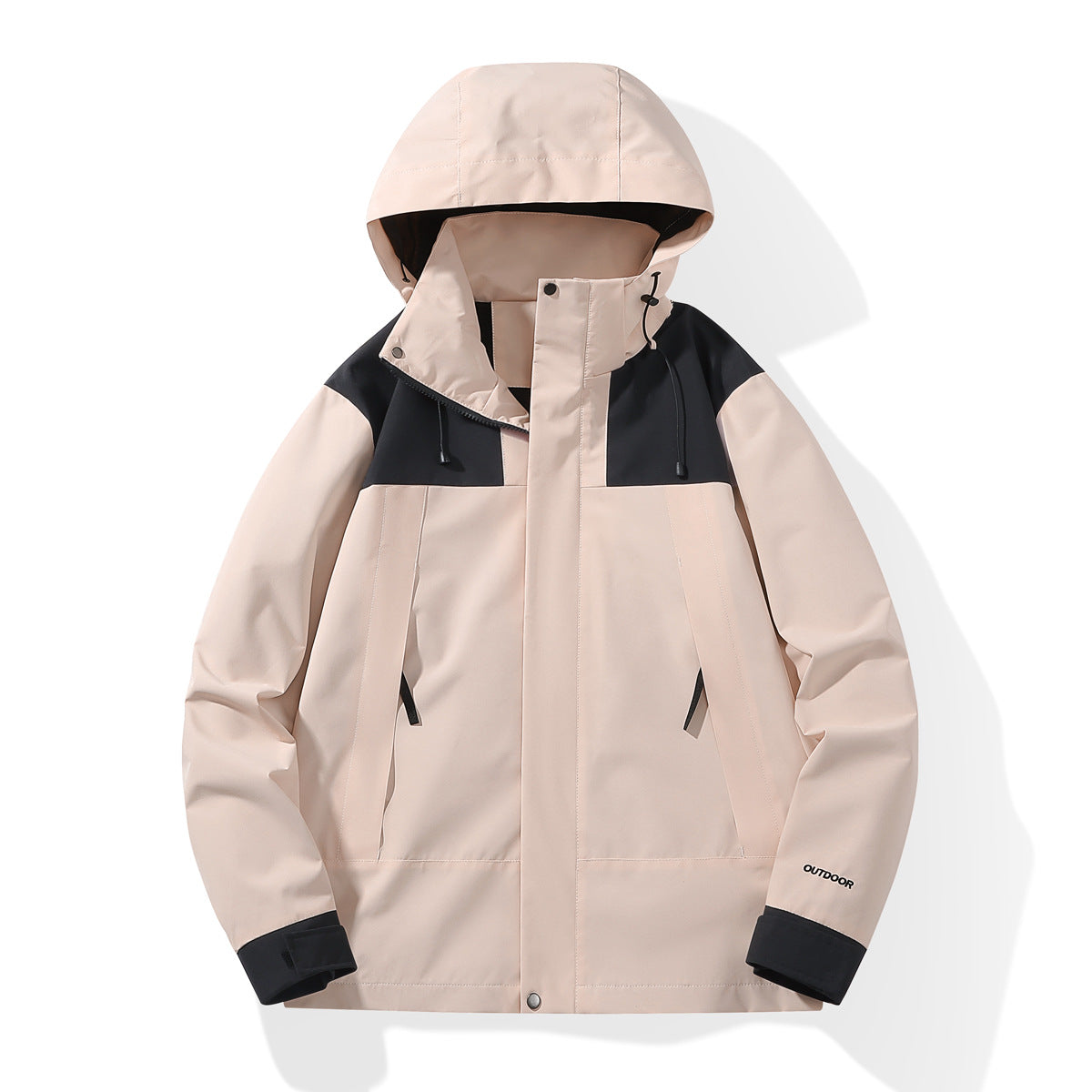 Men's Weatherproof Shell Parka with Adjustable Hood and Concealed Zippers EVA-US