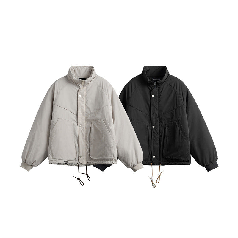 Unisex Short cut boxy padded jacket with drawstring and raglan sleeves EVA-US