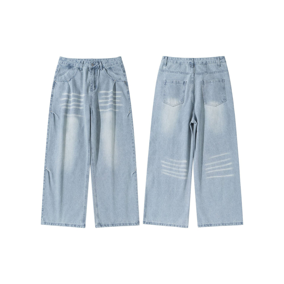 Women's High-Waisted Wide Cropped Jeans with Pleats and Utility Pockets EVA-US