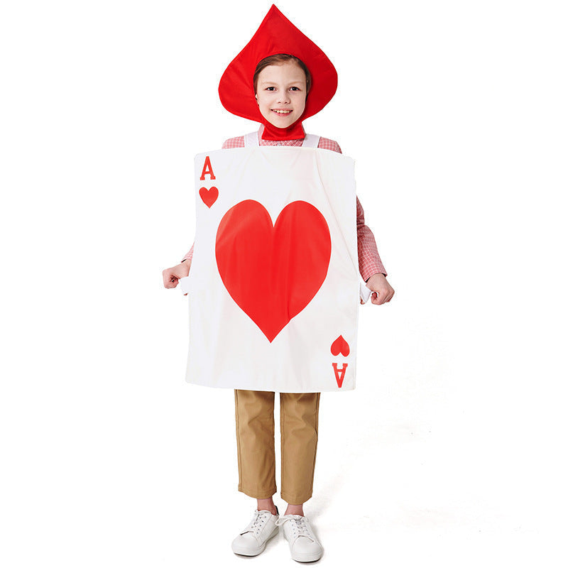 Men's costume as playing card with heart motif EVA-US