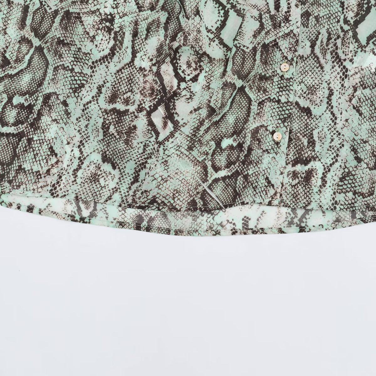 Women's blouse with waterfall shawl collar and snake print EVA-US
