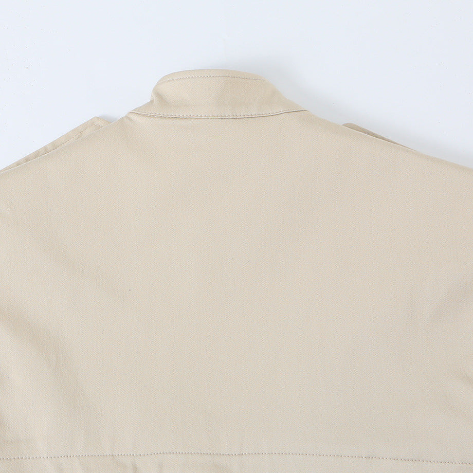 Women Sleeveless Trench Dress with Cut-Out and Double-Breasted Button Placket EVA-US