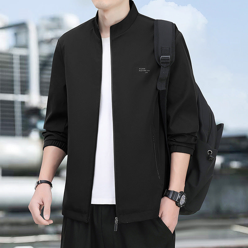 Men's Urban Stand-up Collar Blouson with Minimalist Softshell Look EVA-US