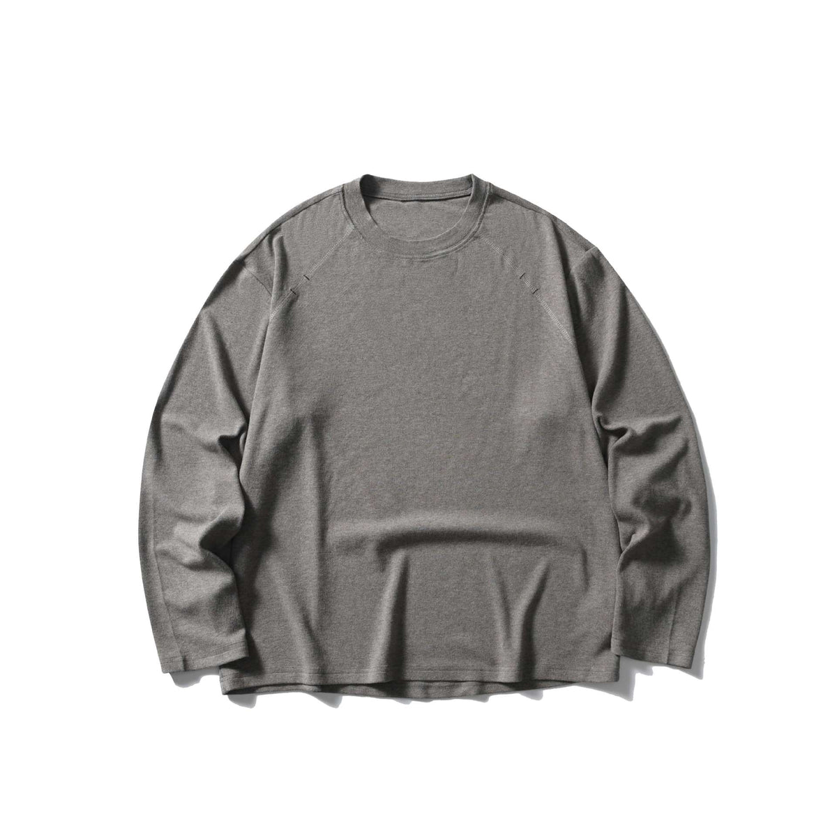 Unisex Oversize Round Neck Sweatshirt with Raglan Seams and Fine Waffle Texture EVA-US
