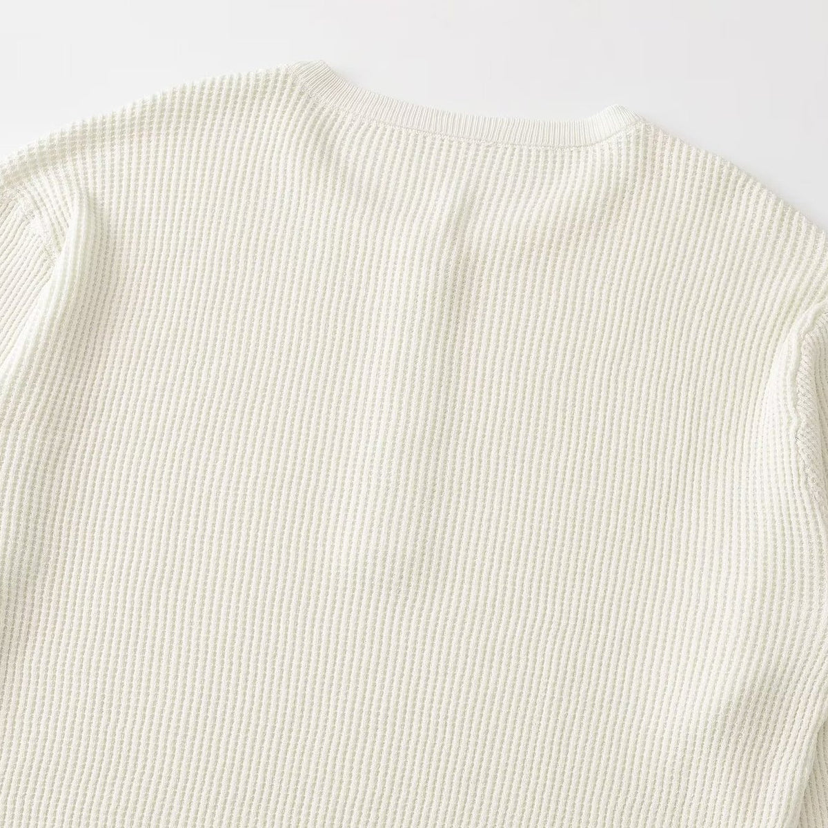 Women Thick Knit Waffle Knit Sweater with Henley Placket EVA-US