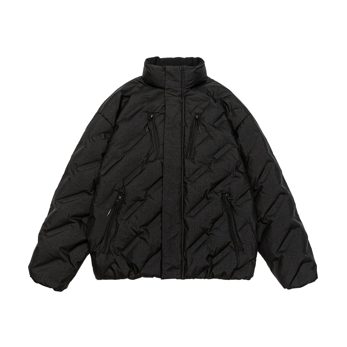 Unisex Padded Oversized Quilted Jacket with High Stand-Up Collar EVA-US