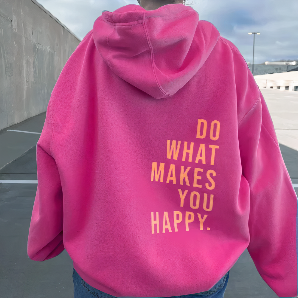 Hoodie with Happy Statement