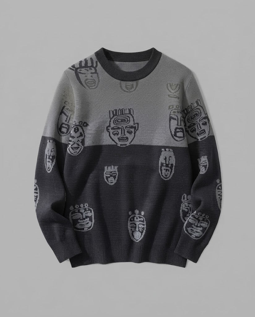 Women's patterned knitted sweater EVA-US